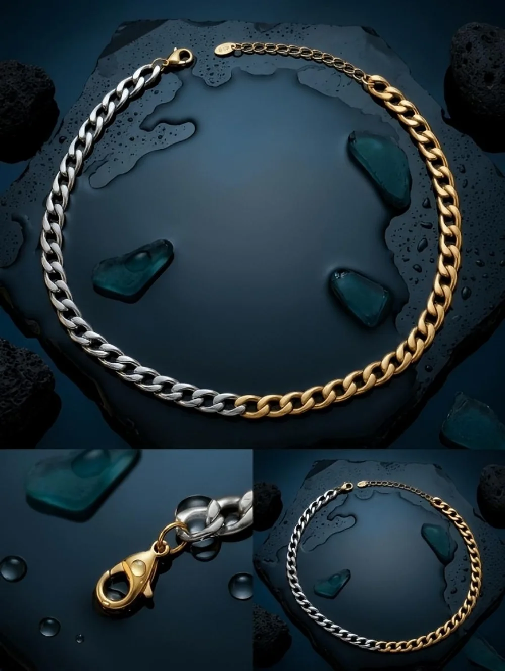 18K Gold Silver Cuban Link Chunky Choker Mob Wife Y2K Streetwear Unisex Necklace